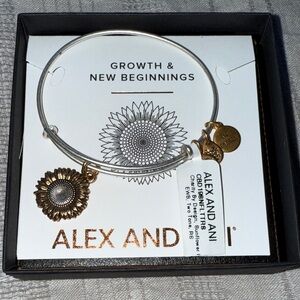 Alex and Ani Gold Sunflower Charm Bracelet